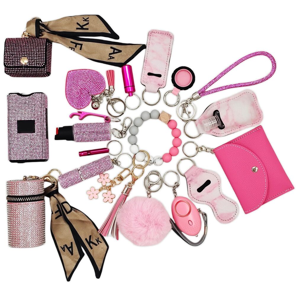 8820 Keychain Set Gift with Whistle Bottle Opener Card Holder Wristlet